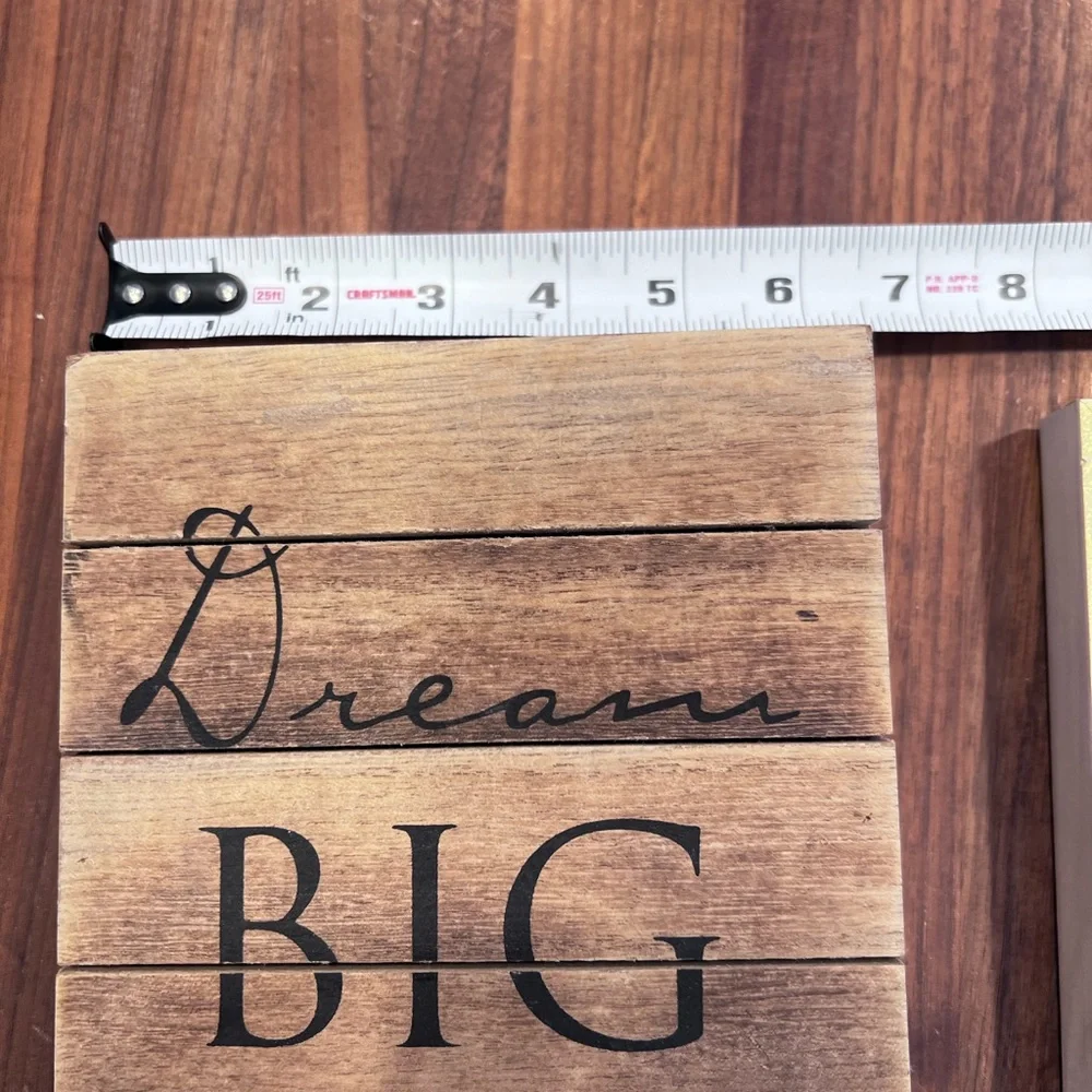 Dream Big Wooden Plaque and Adventure Awaits Framed Art Set